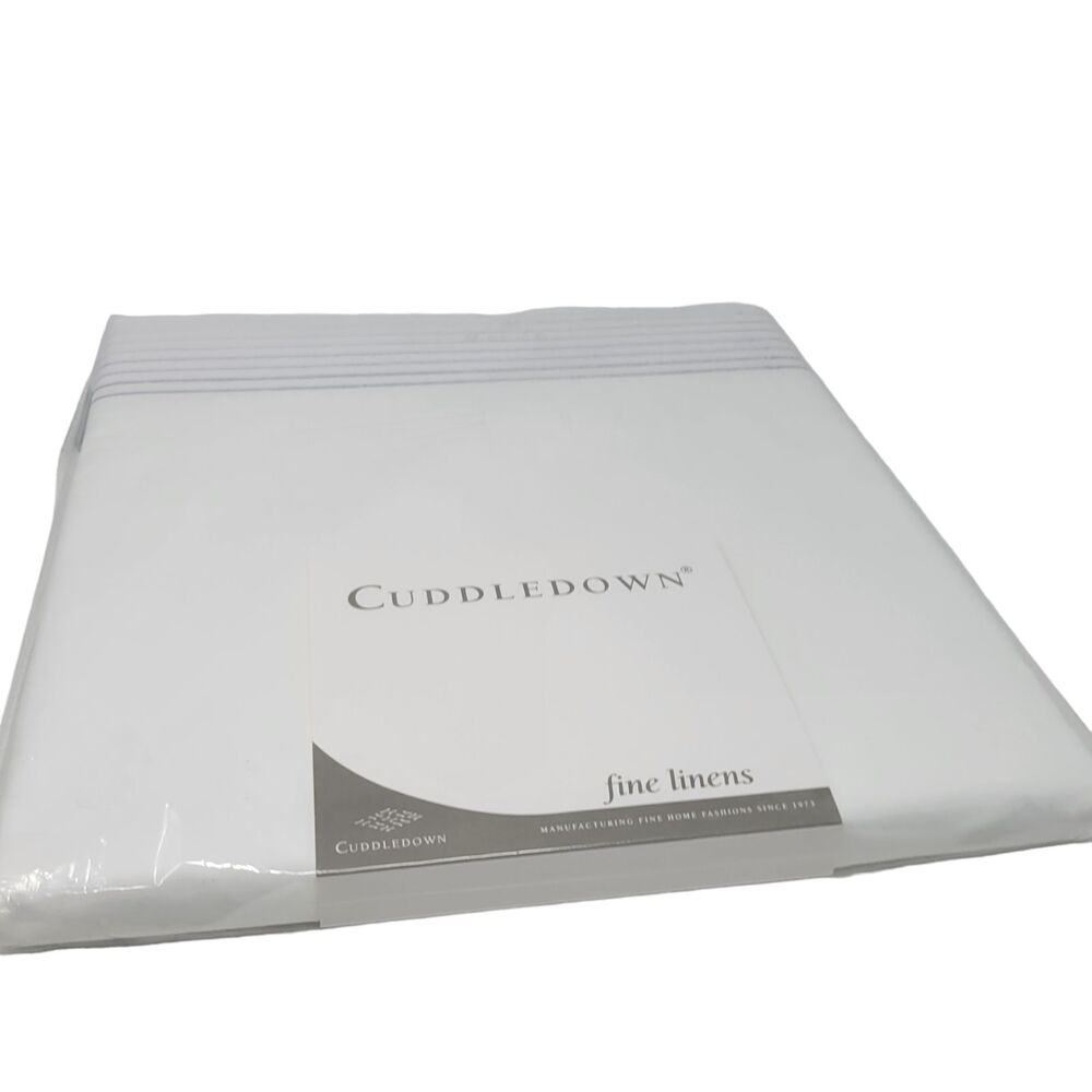 Cuddledown Z50497 Embroidered Ombre Sheet White Purple Flat Full Size Cotton NEW
